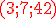 3$ \red \rm (3;7;42)